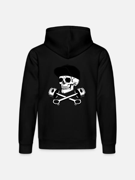SKULL AND PISTONS - Stanley/Stella DRUMMER Unisex Organic Hoodie - black