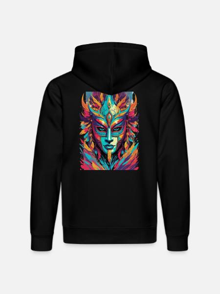 Maske in Comic Style - Stanley/Stella Unisex Bio-Hoodie DRUMMER - Schwarz