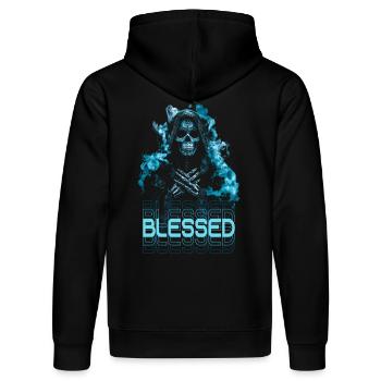la catrina tag der toten skelett totenkop - Stanley/Stella Unisex Bio-Hoodie DRUMMER  - Schwarz - Hinten - Marisol (170cm)