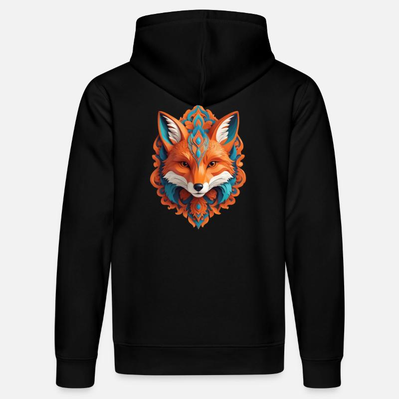 Cyber Fox Head - Sweat à capuche bio DRUMMER Stanley/Stella Unisexe - noir