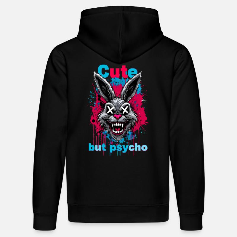 Lapin mignon mais psychopathe - Sweat à capuche bio DRUMMER Stanley/Stella Unisexe - noir