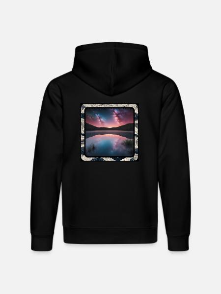 Seascape with reflections - Stanley/Stella DRUMMER Unisex Organic Hoodie - black