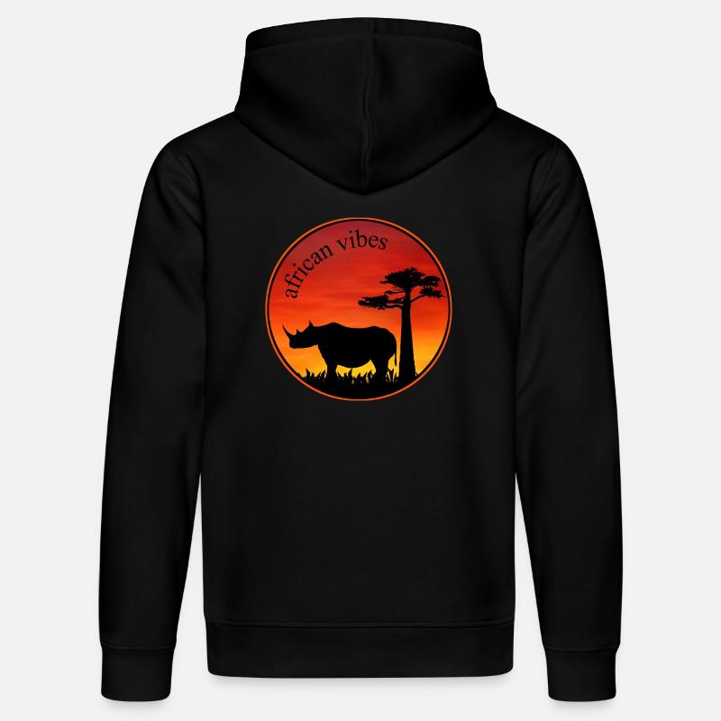 Rhino 1 Coucher de soleil - Sweat à capuche bio DRUMMER Stanley/Stella Unisexe - noir