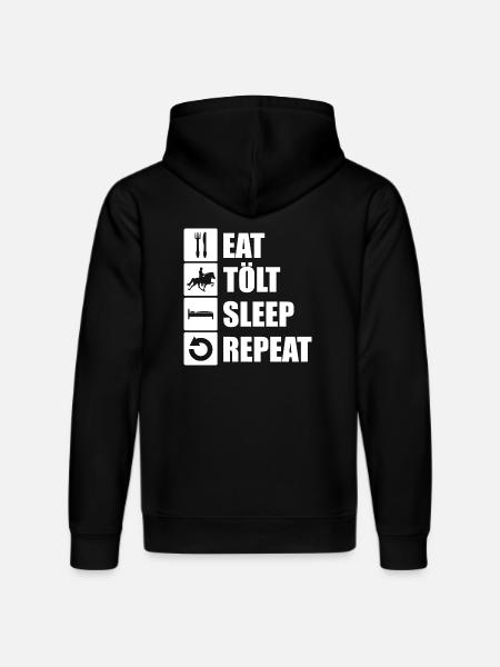eat. tölt. sleep. repeat. - Stanley/Stella Unisex Bio-Hoodie DRUMMER  - Schwarz