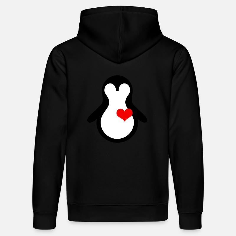 penguin with heart - Sweat à capuche bio DRUMMER Stanley/Stella Unisexe - noir