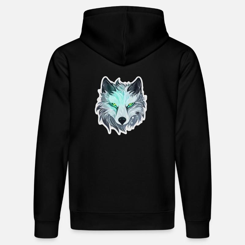 Loup - Illustration - Sweat à capuche bio DRUMMER Stanley/Stella Unisexe - noir