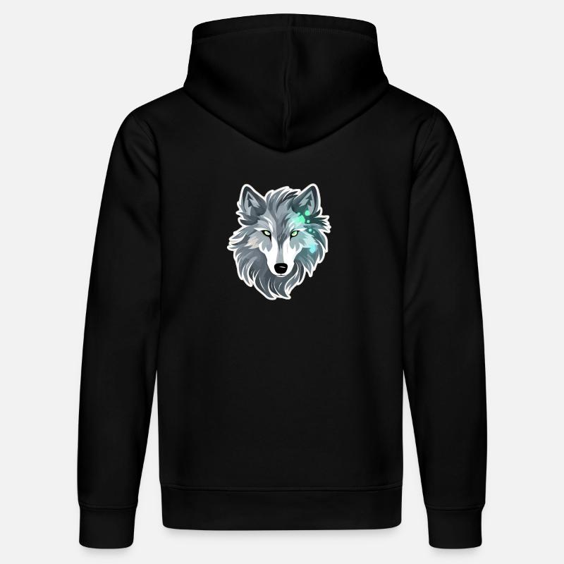 Loup - Illustration - Sweat à capuche bio DRUMMER Stanley/Stella Unisexe - noir