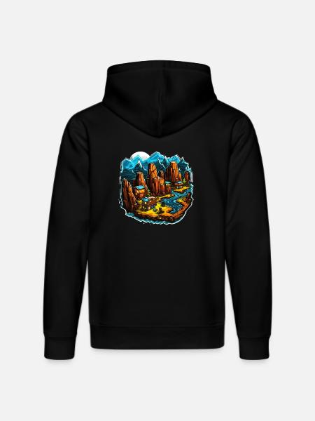 Landscape - Illustration - Stanley/Stella DRUMMER Unisex Organic Hoodie - black
