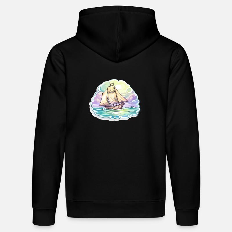 Voilier - illustration - Sweat à capuche bio DRUMMER Stanley/Stella Unisexe - noir