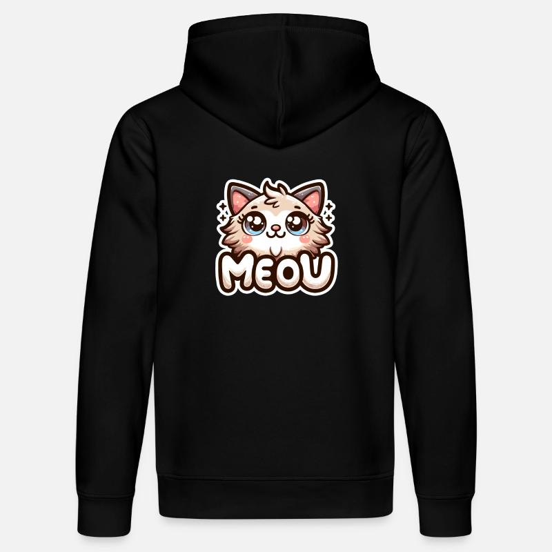 Miaou - Illustration de chat - Sweat à capuche bio DRUMMER Stanley/Stella Unisexe - noir