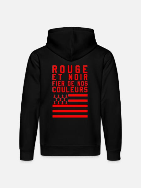 Rouge et Noir - Sweat à capuche bio DRUMMER Stanley/Stella Unisexe - noir