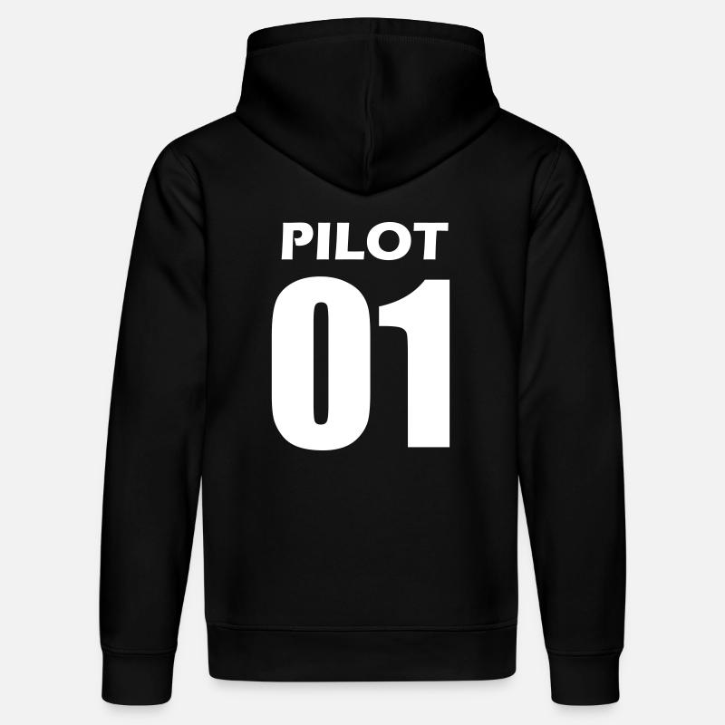 Pilot Partnerlook Geschenk - Stanley/Stella Unisex Bio-Hoodie DRUMMER  - Schwarz