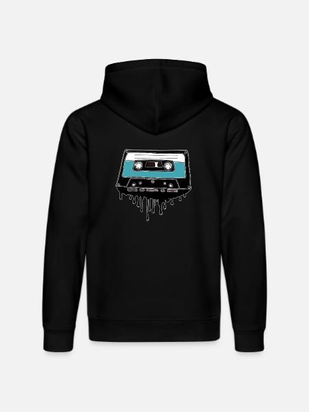 Cassette melting 80's motif - Stanley/Stella DRUMMER Unisex Organic Hoodie - black