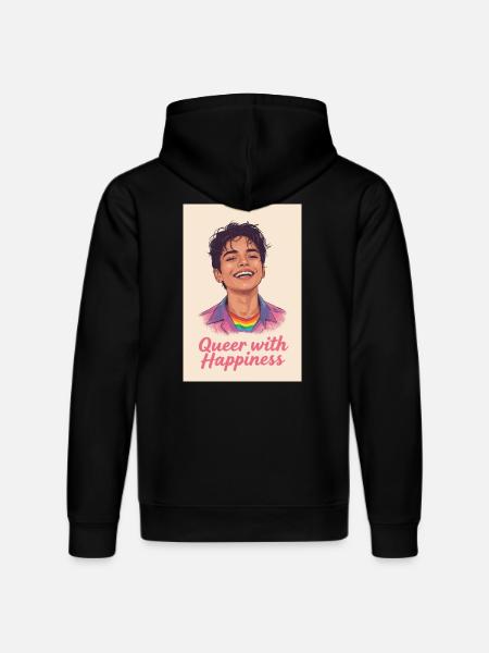 Queer with happiness - Stanley/Stella DRUMMER Unisex Organic Hoodie - black