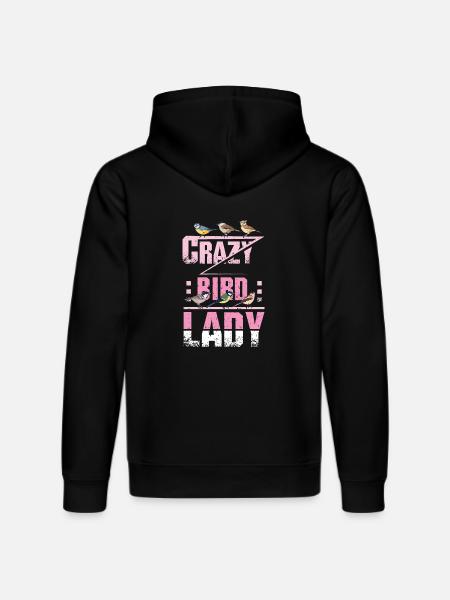 Crazy Bird Lady - Stanley/Stella DRUMMER Unisex Organic Hoodie - black