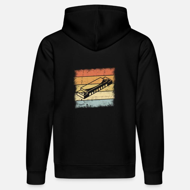 Motif d’harmonica - Sweat à capuche bio DRUMMER Stanley/Stella Unisexe - noir