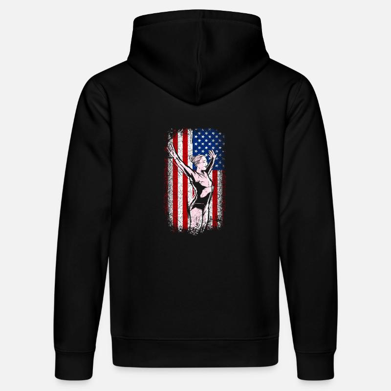 Usa drapeau américain gymnastique - Sweat à capuche bio DRUMMER Stanley/Stella Unisexe - noir