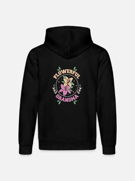 Flowerful grandma - Stanley/Stella DRUMMER Unisex Organic Hoodie - black