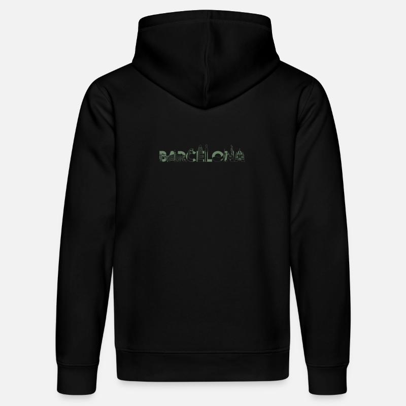 Barcelona Skyline Tshirt - Stanley/Stella Unisex Bio-Hoodie DRUMMER  - Schwarz