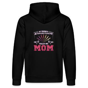 Mon acupuncteur préféré m’appelle maman - Sweat à capuche bio DRUMMER Stanley/Stella Unisexe - noir - Dos - Marisol (170cm)