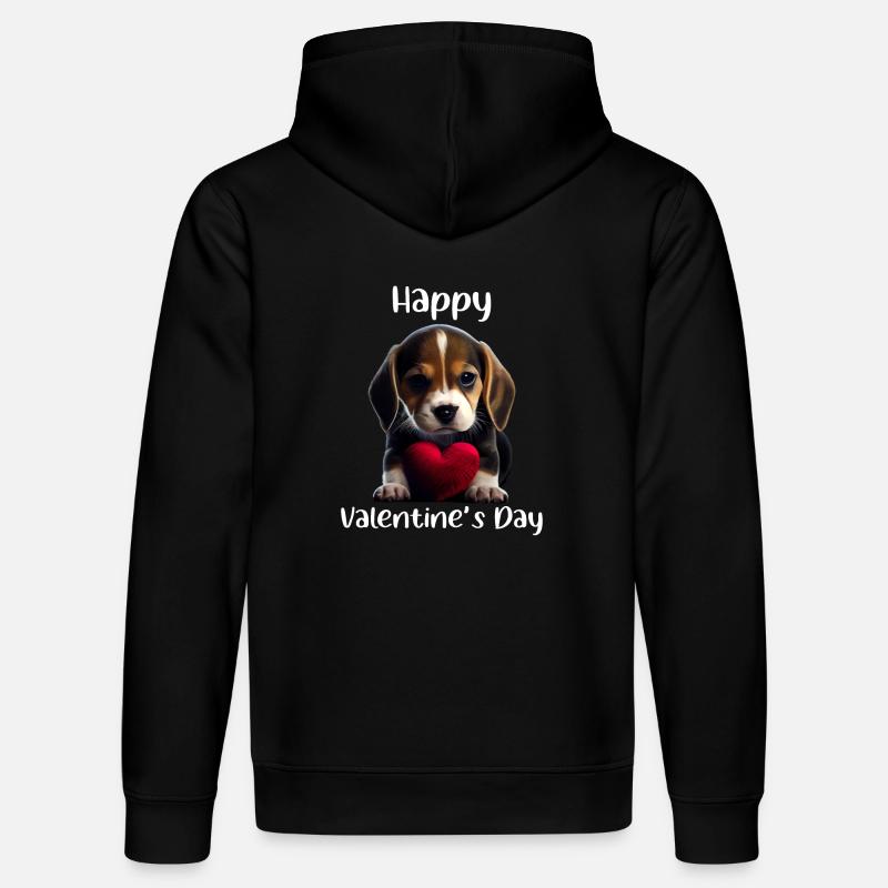 Bonne Saint-Valentin Beagle - Sweat à capuche bio DRUMMER Stanley/Stella Unisexe - noir