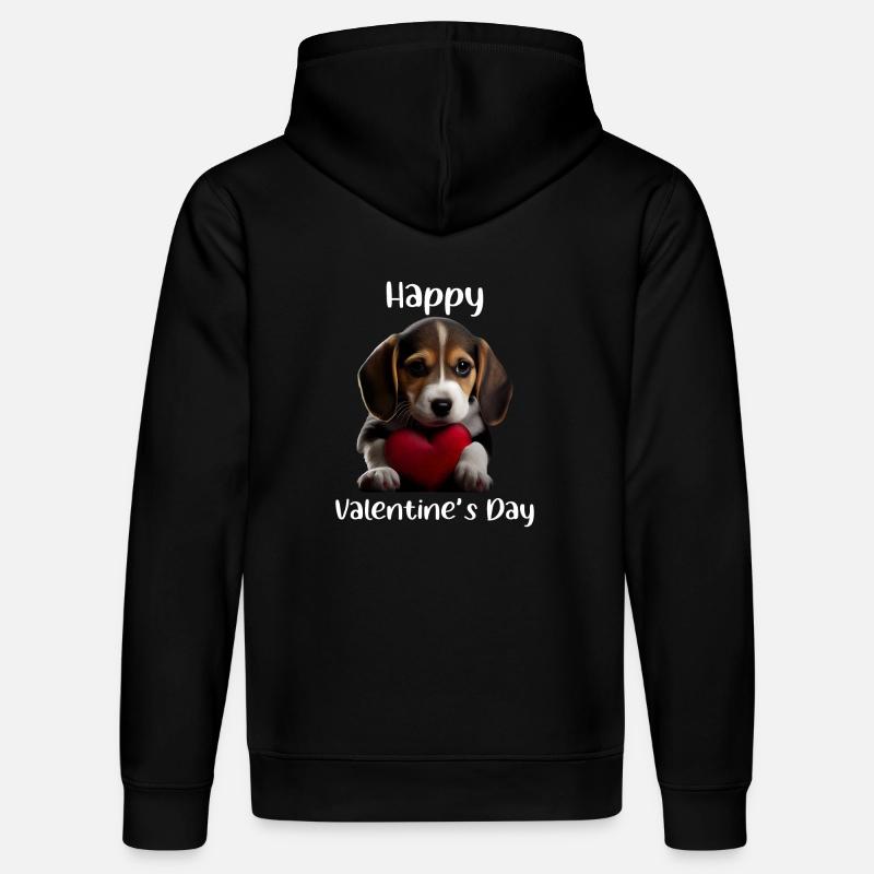 Bonne Saint-Valentin Beagle - Sweat à capuche bio DRUMMER Stanley/Stella Unisexe - noir