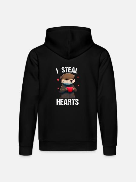 I steal hearts Otter - Stanley/Stella DRUMMER Unisex Organic Hoodie - black