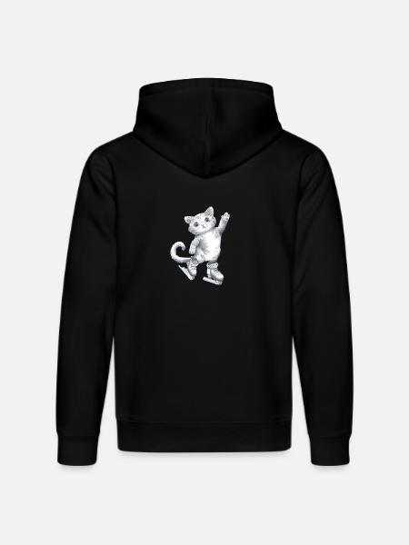 Cat on skates drawing - Stanley/Stella DRUMMER Unisex Organic Hoodie - black