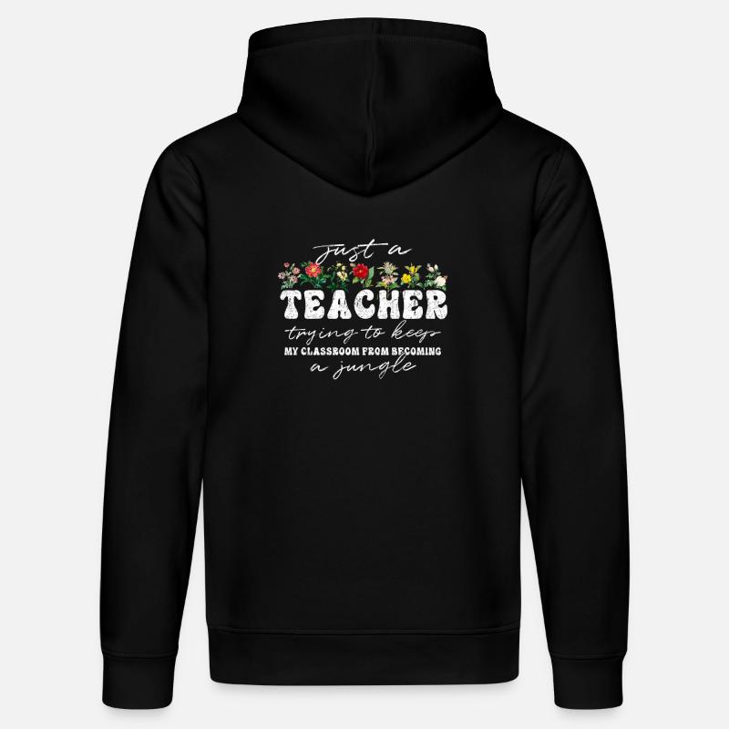 Enseignant Funny Flower Classroom Jungle - Sweat à capuche bio DRUMMER Stanley/Stella Unisexe - noir