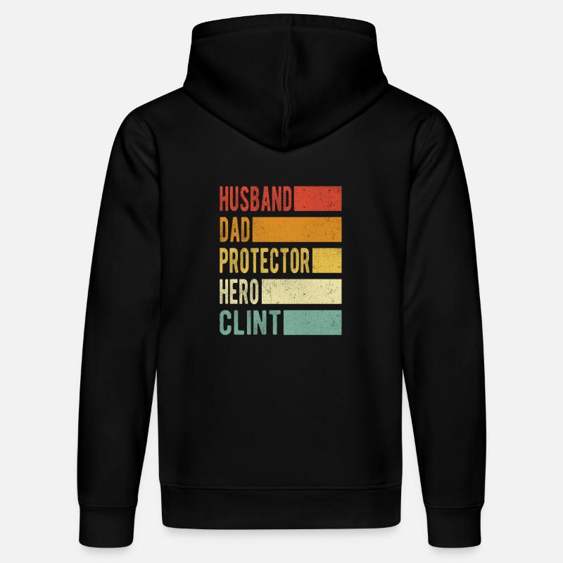 Clint Name Papa Geschenk - Stanley/Stella Unisex Bio-Hoodie DRUMMER  - Schwarz