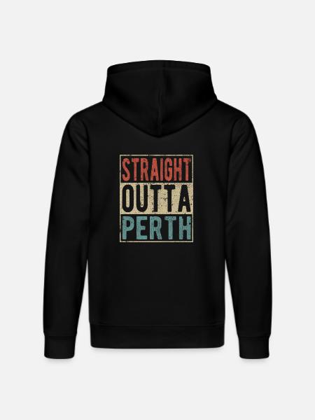 Straight outta Perth - Stanley/Stella DRUMMER Unisex Organic Hoodie - black