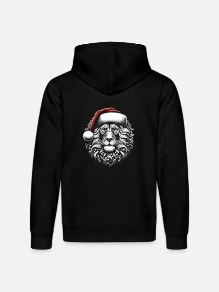 Lion Santa Christmas - Stanley/Stella DRUMMER Unisex Organic Hoodie - black
