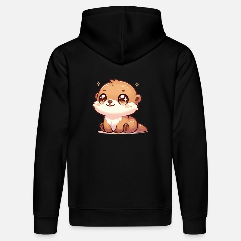 Illustration de loutre kawaii - Sweat à capuche bio DRUMMER Stanley/Stella Unisexe - noir