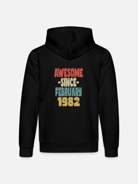 Awesome February 1982 - Stanley/Stella DRUMMER Unisex Organic Hoodie - black