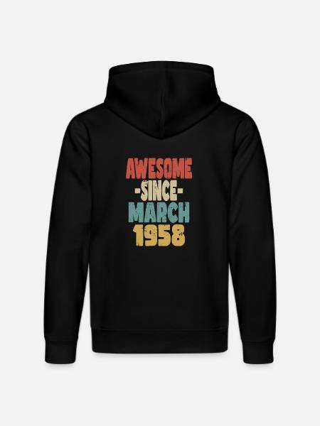 Awesome March 1958 - Stanley/Stella DRUMMER Unisex Organic Hoodie - black