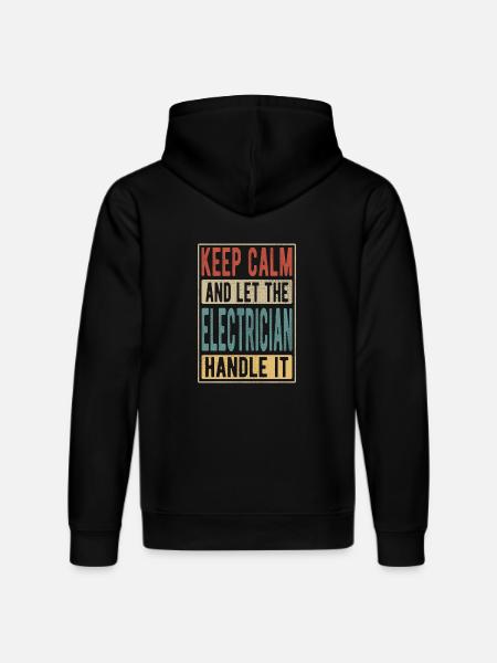 Electrician Retro Gift - Stanley/Stella DRUMMER Unisex Organic Hoodie - black
