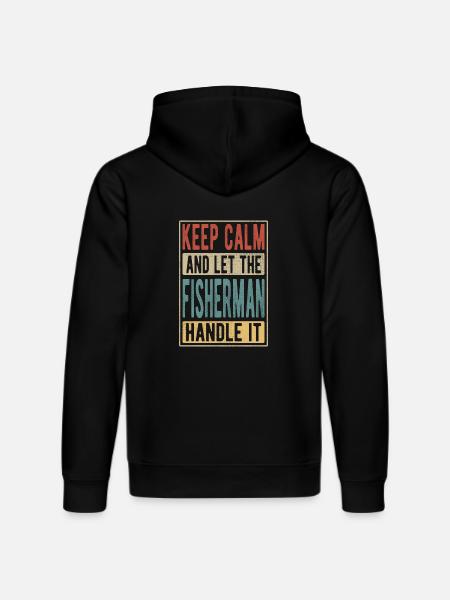 Fisherman Retro Gift - Stanley/Stella DRUMMER Unisex Organic Hoodie - black
