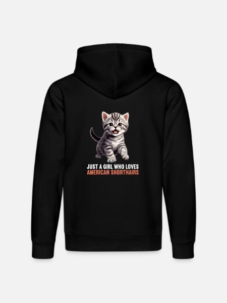 Cat Cats American Shorthair - Stanley/Stella DRUMMER Unisex Organic Hoodie - black