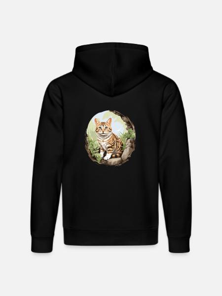 Cat Cats American Wirehair - Stanley/Stella DRUMMER Unisex Organic Hoodie - black