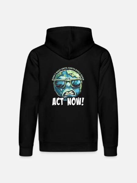 Trade Now Global Warming Protest - Stanley/Stella DRUMMER Unisex Organic Hoodie - black