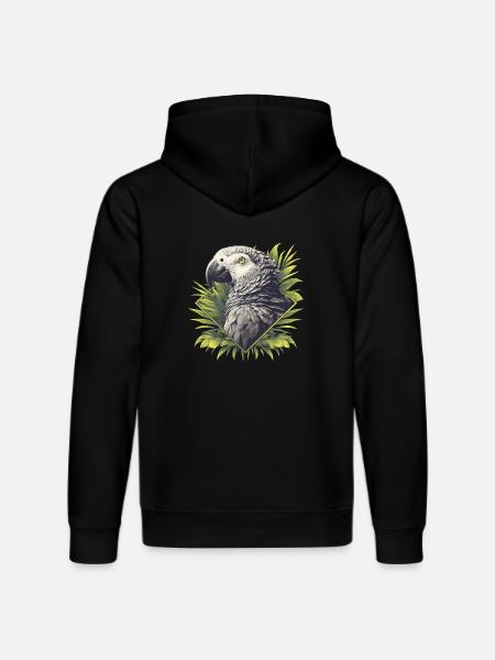 African grey parrots - Stanley/Stella DRUMMER Unisex Organic Hoodie - black