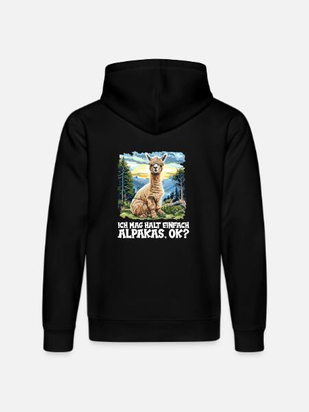 Alpaca Alpacas Alpaca - Stanley/Stella DRUMMER Unisex Organic Hoodie - black