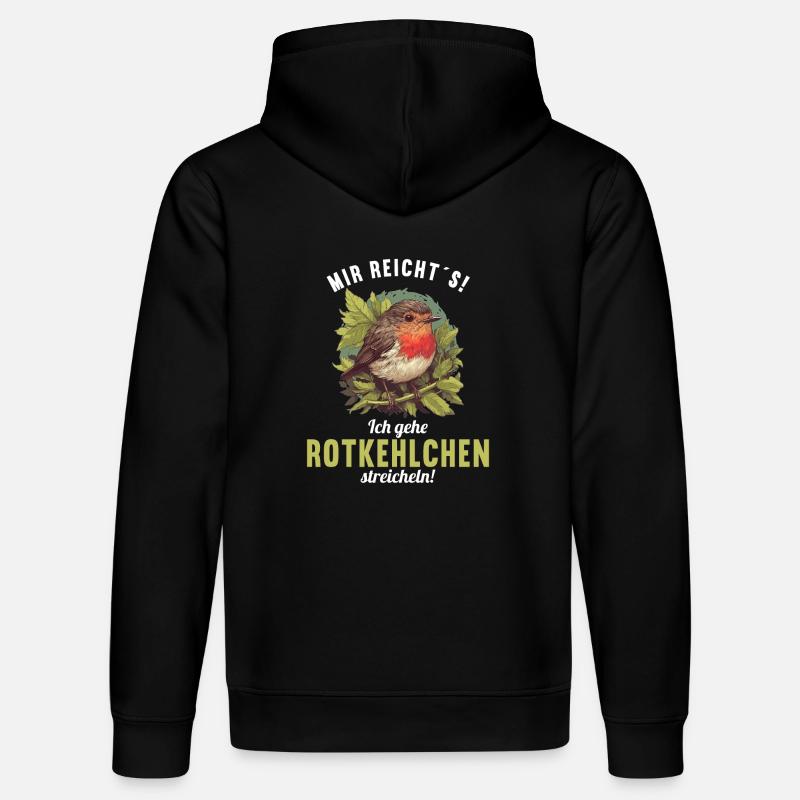 Robin Rotkehlchen - Stanley/Stella Unisex Bio-Hoodie DRUMMER  - Schwarz