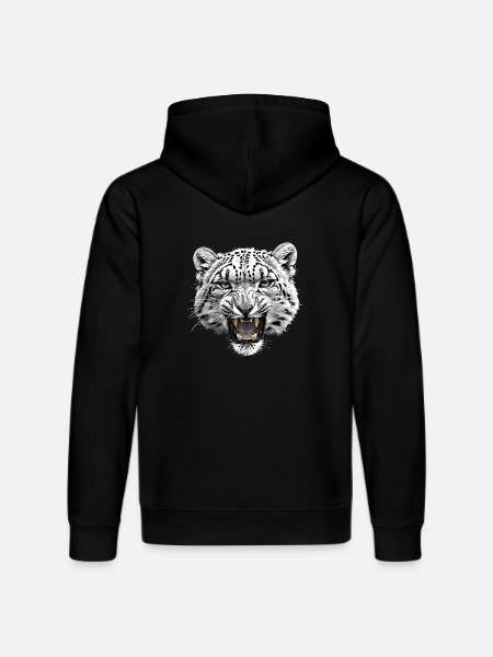 Snow Leopard Schneeleoparden Schneeleopard - Stanley/Stella DRUMMER Unisex Organic Hoodie - black