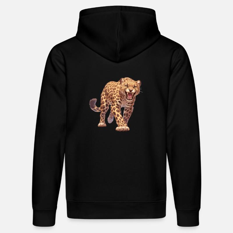 Léopard léopard - Sweat à capuche bio DRUMMER Stanley/Stella Unisexe - noir