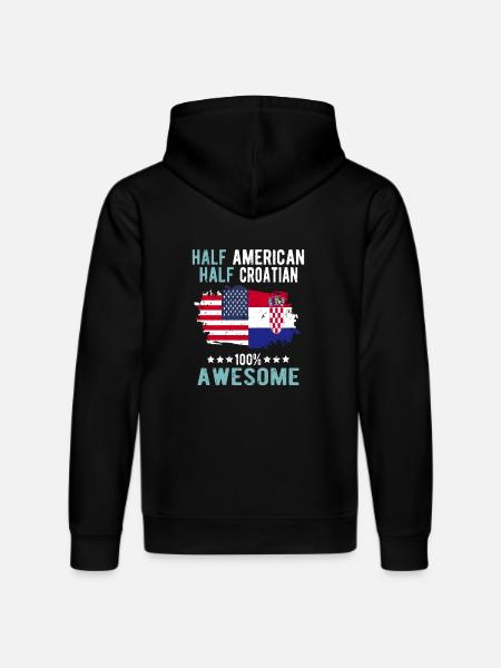 Half American Half Croat - Stanley/Stella DRUMMER Unisex Organic Hoodie - black
