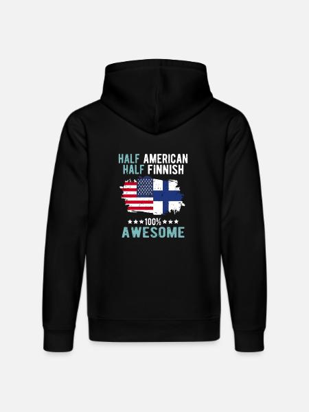 Half American Half Finn - Stanley/Stella DRUMMER Unisex Organic Hoodie - black