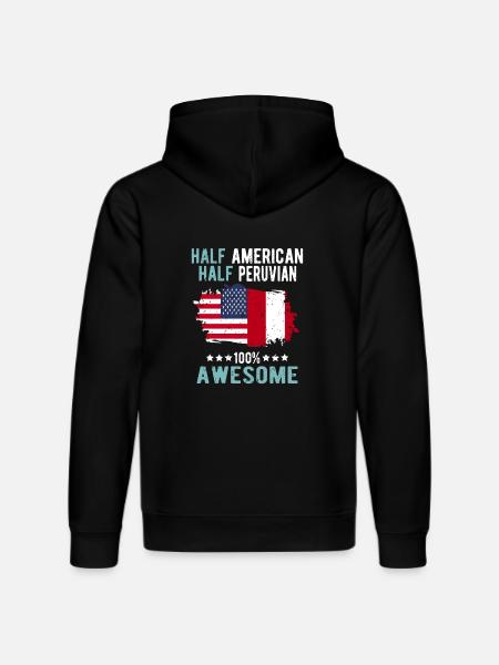 Half American Half Peruvian - Stanley/Stella DRUMMER Unisex Organic Hoodie - black