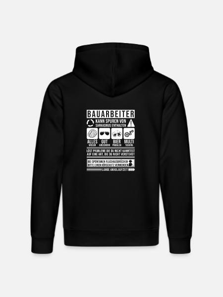 Bauarbeiter Baustelle - Stanley/Stella Unisex Bio-Hoodie DRUMMER - Schwarz