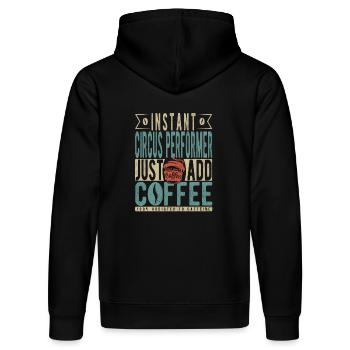 Instant Circus Performer Just Add Coffee - Stanley/Stella DRUMMER Unisex Organic Hoodie - black - Back - Marisol (170cm)